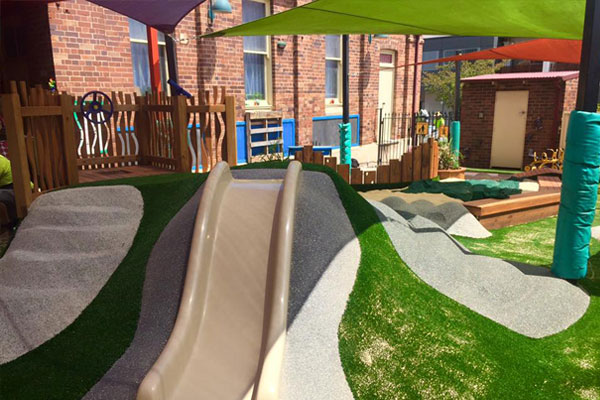 Artificial Grass With Slide - Little Learning School In Leichardt