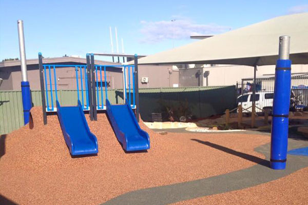 Double Slide With Synthetic Grass Floor - Six Hats Early Childhood Centre